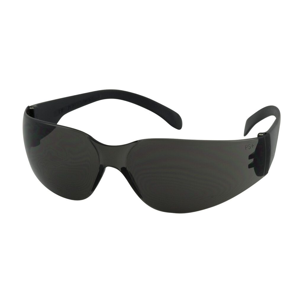 PIP Bouton® Optical Zenon Z11sm™ Rimless Safety Glasses with Black Temple, Gray Lens and Anti-Scratch Coating