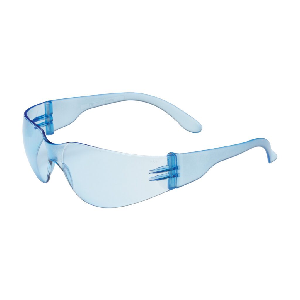 PIP Bouton® Optical Zenon Z12™ Rimless Safety Glasses with Light Blue Temple, Light Blue Lens and Anti-Scratch Coating