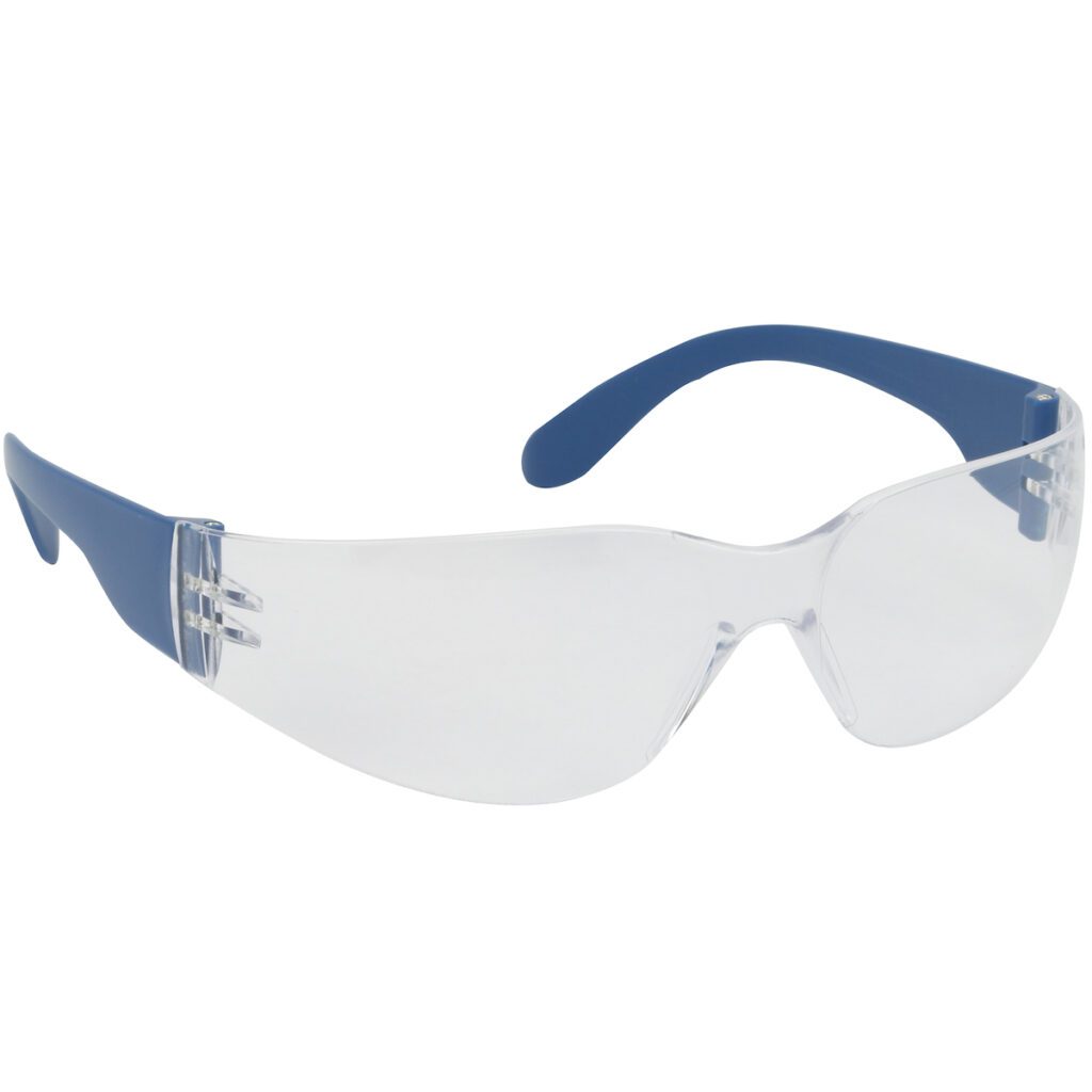 PIP Bouton® Optical Zenon Z12™ Rimless Safety Glasses with Blue Metal Detectable Temple, Clear Lens and Anti-Scratch / Fogless® 3Sixty™ Coating