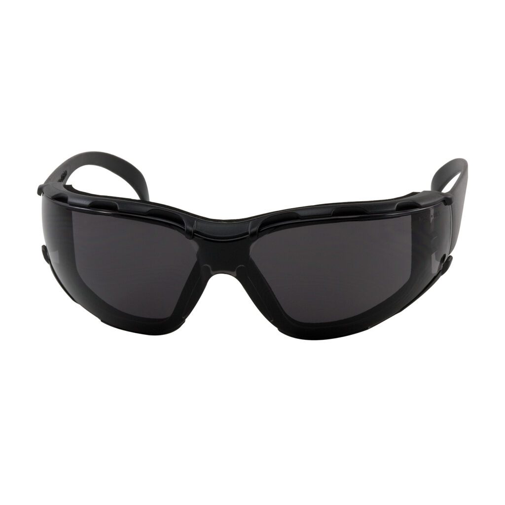 PIP Bouton® Optical Zenon Z12™ Foam Rimless Safety Glasses with Black Temple, Gray Lens, Foam Padding and Anti-Scratch / Anti-Fog Coating