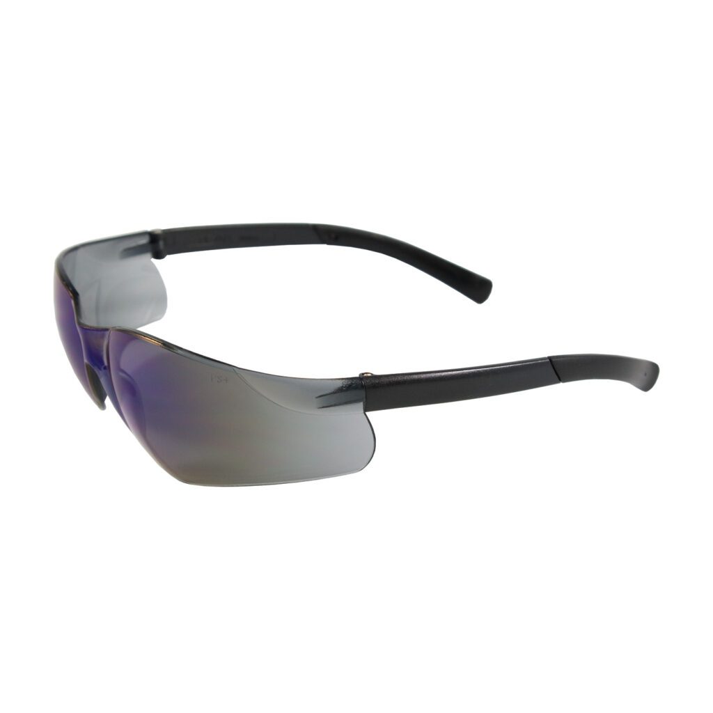 PIP Bouton® Optical Zenon Z13™ Rimless Safety Glasses with Black Temple, Blue Mirror Lens and Anti-Scratch Coating