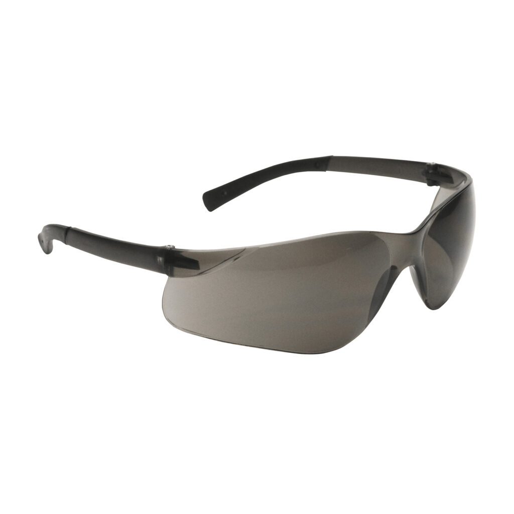PIP Bouton® Optical Zenon Z13™ Rimless Safety Glasses with Dark Gray Temple, Gray Lens and Anti-Scratch Coating
