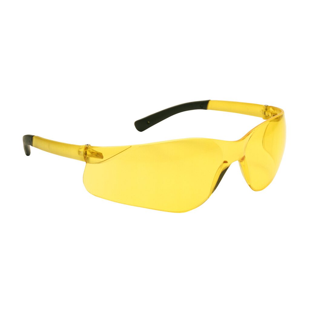 PIP Bouton® Optical Zenon Z13™ Rimless Safety Glasses with Amber Temple, Amber Lens and Anti-Scratch Coating