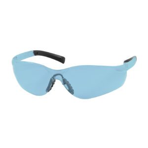PIP Bouton® Optical Zenon Z14SN™ Rimless Safety Glasses with Light Blue Temple, Light Blue Lens and Anti-Scratch Coating
