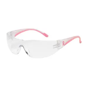 PIP Bouton® Optical Eva® Petite Rimless Safety Glasses with Clear / Pink Temple, Clear Lens and Anti-Scratch Coating