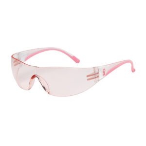 PIP Bouton® Optical Eva® Rimless Safety Glasses with Clear / Pink Temple, Pink Lens and Anti-Scratch Coating