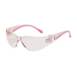 PIP Bouton® Optical Eva® Petite Rimless Safety Glasses with Clear / Pink Temple, Pink Lens and Anti-Scratch Coating