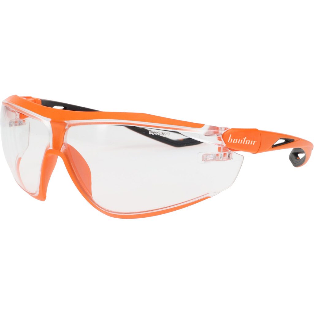 PIP Bouton® Optical ECO Series™ Bio-Based Full Frame Safety Glasses with Orange Frame, Clear Lens and Anti-Scratch / Anti-Fog Coating