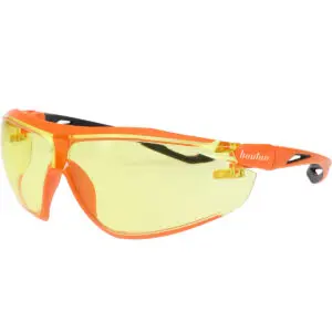 PIP Bouton® Optical ECO Series™ Bio-Based Full Frame Safety Glasses with Orange Frame, Amber Lens and Anti-Scratch / Anti-Fog Coating