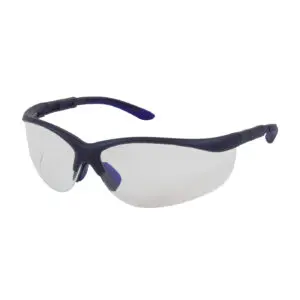 PIP Bouton® Optical Hi-Voltage AC™ Semi-Rimless Safety Glasses with Blue Frame, Clear Lens and Anti-Scratch / Anti-Fog Coating