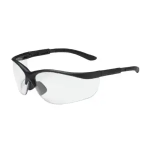PIP Bouton® Optical Hi-Voltage AC™ Semi-Rimless Safety Glasses with Black Frame, Clear Lens and Anti-Scratch Coating