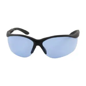 PIP Bouton® Optical Hi-Voltage AC™ Semi-Rimless Safety Glasses with Black Frame, Light Blue Lens and Anti-Scratch Coatin