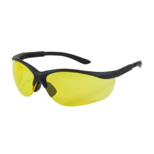 PIP Bouton® Optical Hi-Voltage AC™ Semi-Rimless Safety Glasses with Black Frame, Amber Lens and Anti-Scratch Coating
