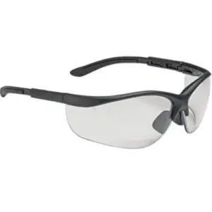 PIP Bouton® Optical Hi-Voltage AC™ Semi-Rimless Safety Glasses with Black Frame, Clear Lens and Anti-Scratch / Anti-Fog Coating