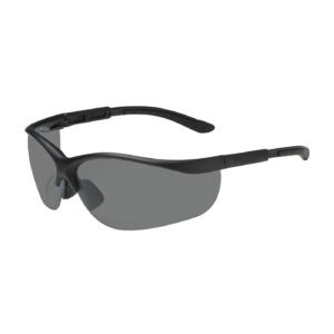 PIP Bouton® Optical Hi-Voltage AC™ Semi-Rimless Safety Glasses with Black Frame, Gray Lens and Anti-Scratch / Anti-Fog Coating