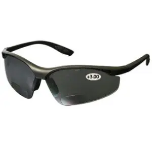 PIP Bouton® Optical Mag Readers™ Semi-Rimless Safety Readers with Black Frame, Gray Lens and Anti-Scratch Coating - +1.50 Diopter