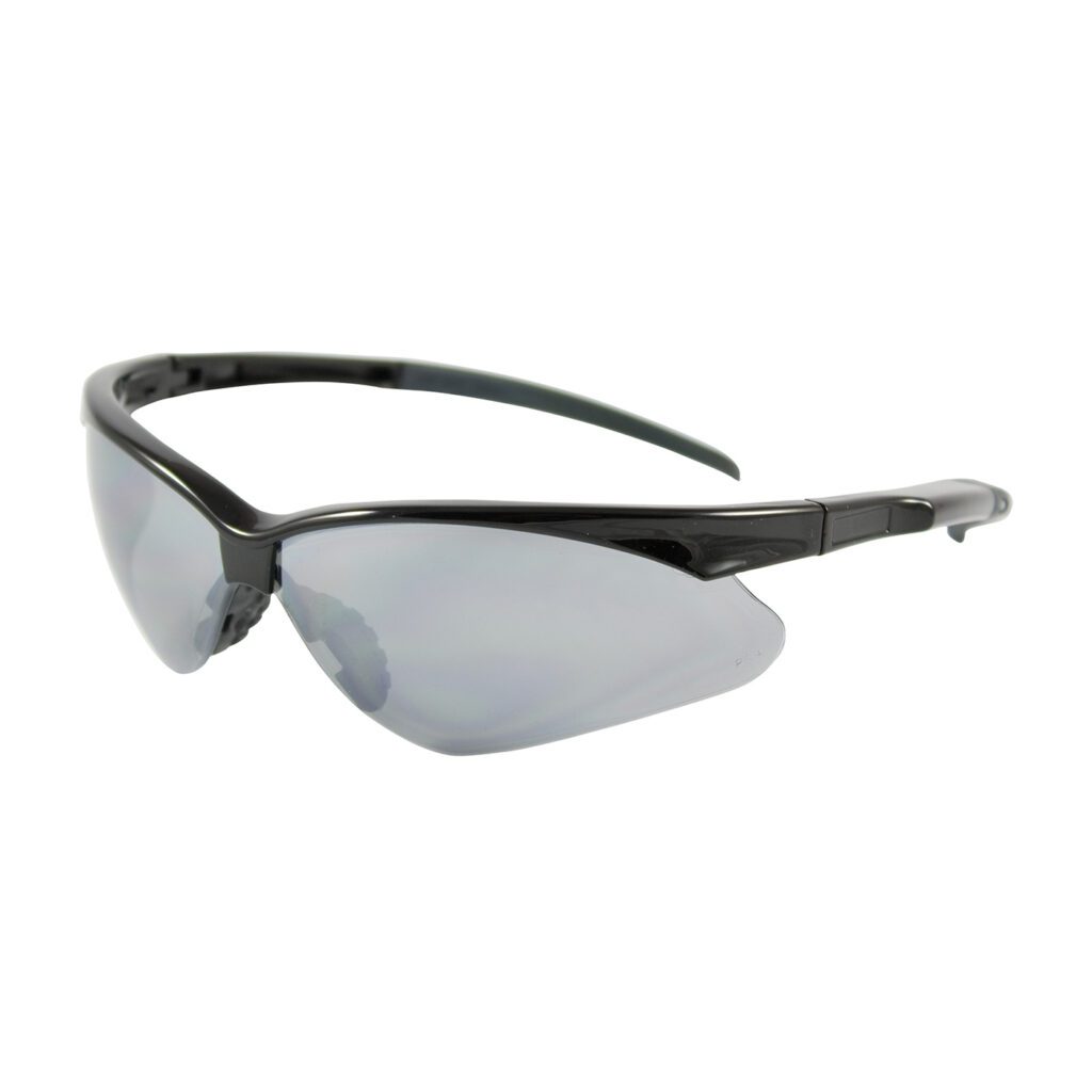 PIP Bouton® Optical Adversary™ Semi-Rimless Safety Glasses with Black Frame, Silver Mirror Lens and Anti-Scratch Coating