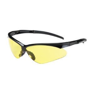 PIP Bouton® Optical Adversary™ Semi-Rimless Safety Glasses with Black Frame, Amber Lens and Anti-Scratch Coating