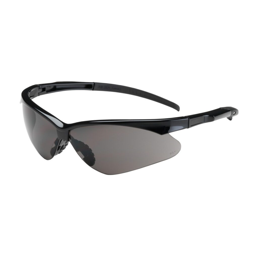 PIP Bouton® Optical Adversary™ Semi-Rimless Safety Glasses with Black Frame, Gray Lens and Anti-Scratch / Anti-Fog Coating