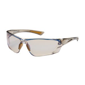 PIP Bouton® Optical Recon™ Rimless Safety Glasses with Translucent Brown Temple, I/O Blue Lens and Anti-Scratch / Anti-Fog Coating