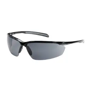 PIP Bouton® Optical Commander™ Semi-Rimless Safety Glasses with Gloss Black Frame, Gray Lens and Anti-Scratch / Anti-Fog Coating