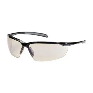 PIP Bouton® Optical Commander™ Semi-Rimless Safety Glasses with Gloss Black Frame, I/O Blue Lens and Anti-Scratch / Anti-Fog Coating