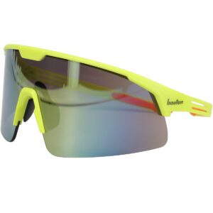 PIP Bouton® Optical Site Boss Enhanced Coverage Half-Frame Safety Glasses, with Hi-Vis Green Frame, Silver Mirror Plus PRO Lens, and Anti-Scratch Coating