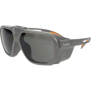 PIP Bouton® Optical Site Boss Flip-Up Safety Glasses with Gray Shade 5.0 IR Outer Lens, Gray/Orange Frame, and Anti-Scratch Coating