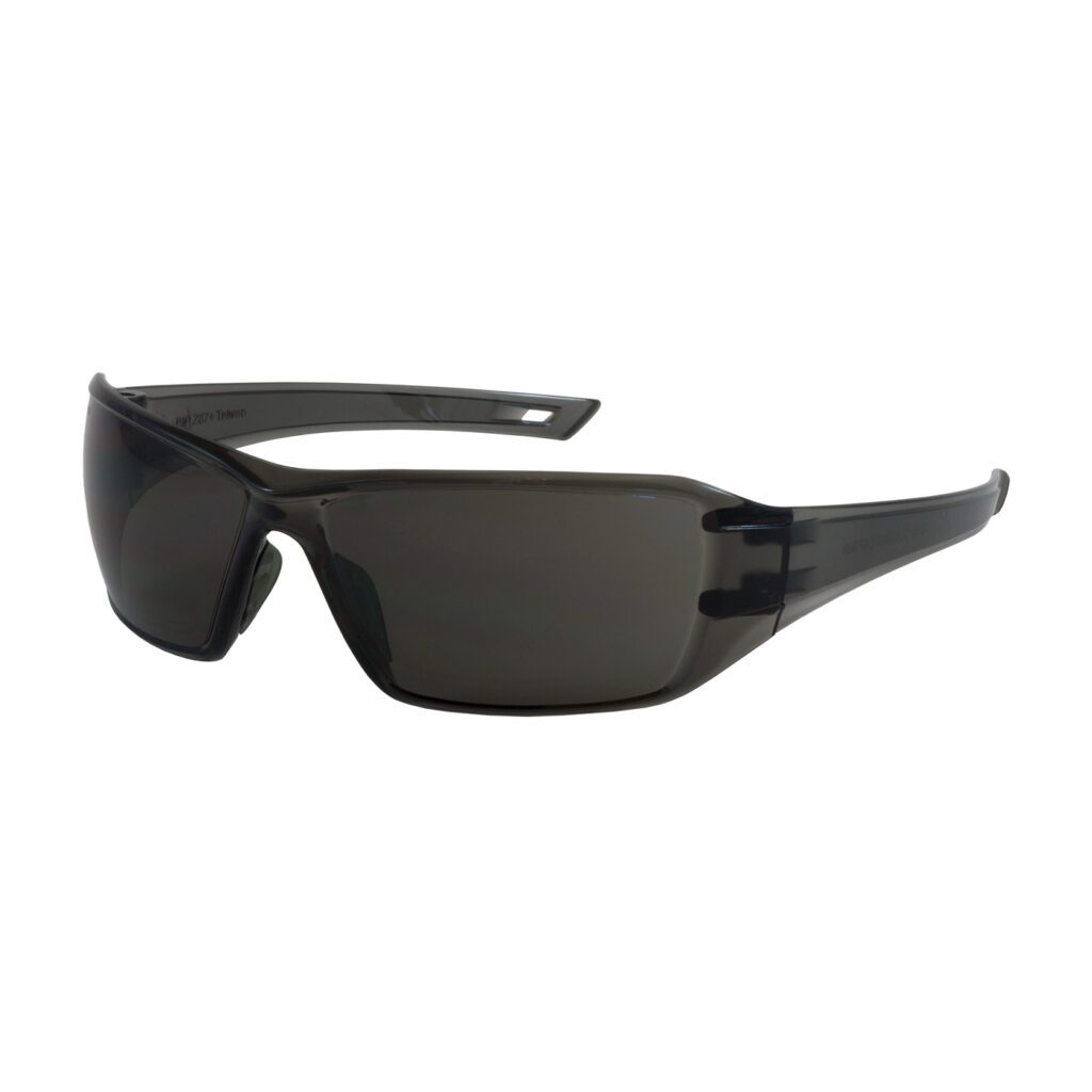 PIP Bouton® Optical Captain™ Rimless Safety Glasses with Gray Temple, Gray Lens and Anti-Scratch / Anti-Fog Coating
