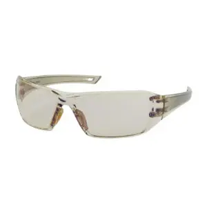 PIP Bouton® Optical Captain™ Rimless Safety Glasses with Clear Temple, I/O Blue Lens and Anti-Scratch / Anti-Fog Coating
