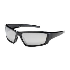 PIP Bouton® Optical Sunburst™ Full Frame Safety Glasses with Black Frame, Silver Mirror Plus Lens and Anti-Scratch / Anti-Reflective Coating