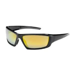 PIP Bouton® Optical Sunburst™ Full Frame Safety Glasses with Black Frame, Gold Mirror Plus Lens and Anti-Scratch / Anti-Reflective Coating
