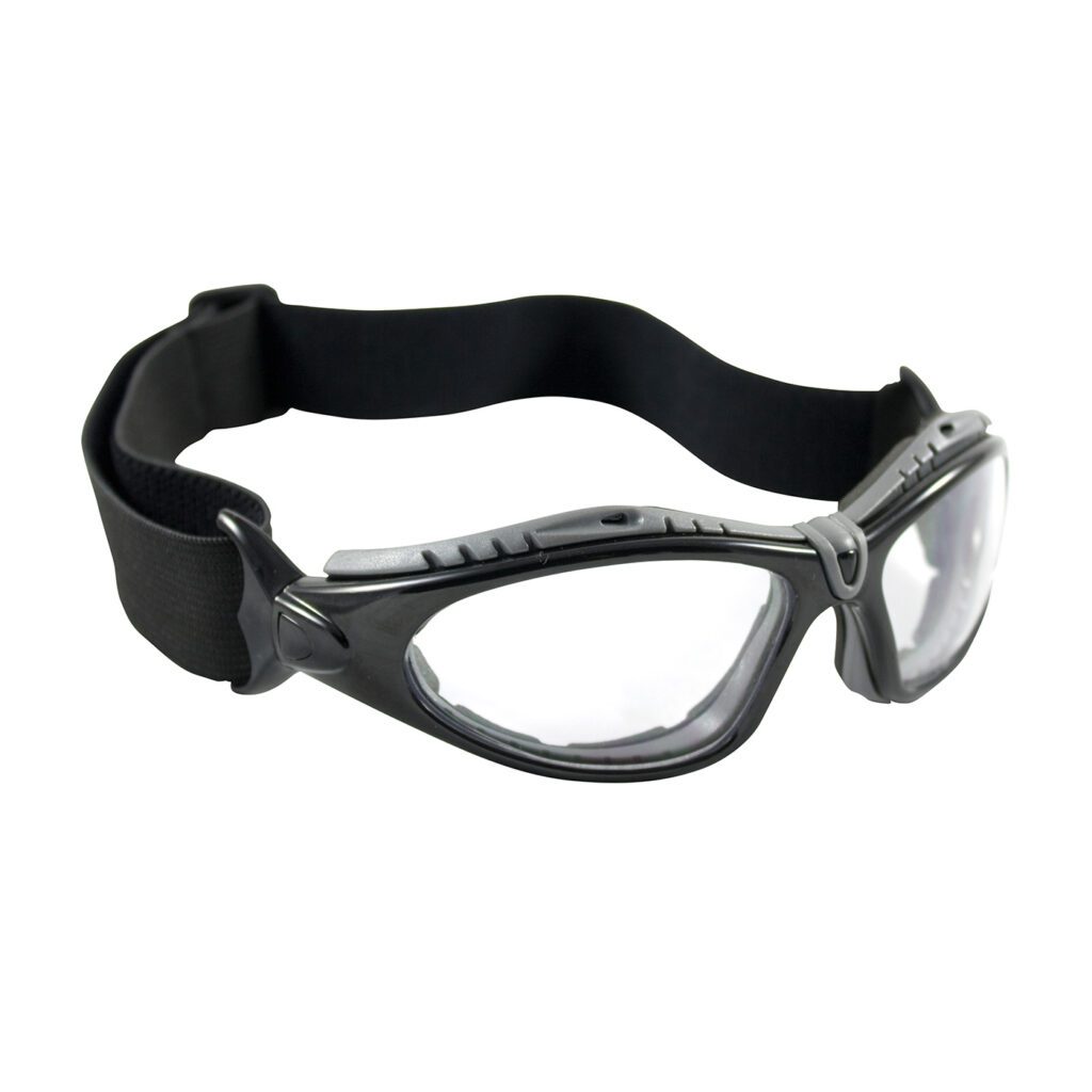 PIP Bouton® Optical Fuselage™ Full Frame Safety Glasses with Black Frame, Foam Padding, Clear Lens and Anti-Scratch / Anti-Fog Coating