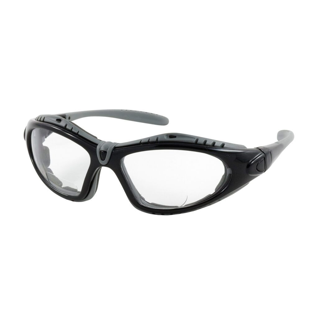 PIP Bouton® Optical Fuselage™ Reader Full Frame Safety Readers with Black Frame, Foam Padding, Clear Lens and Anti-Scratch / Anti-Fog Coating - +2.50 Diopter
