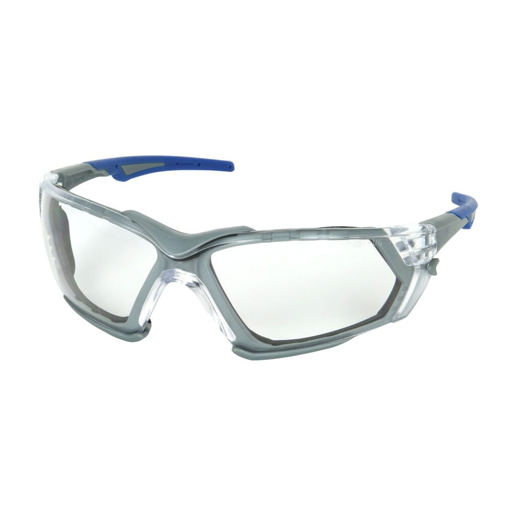 PIP Bouton® Optical Fortify™ Rimless Safety Glasses with Gray Frame, Clear Lens, Foam Padding and Anti-Scratch / Anti-Fog Coating