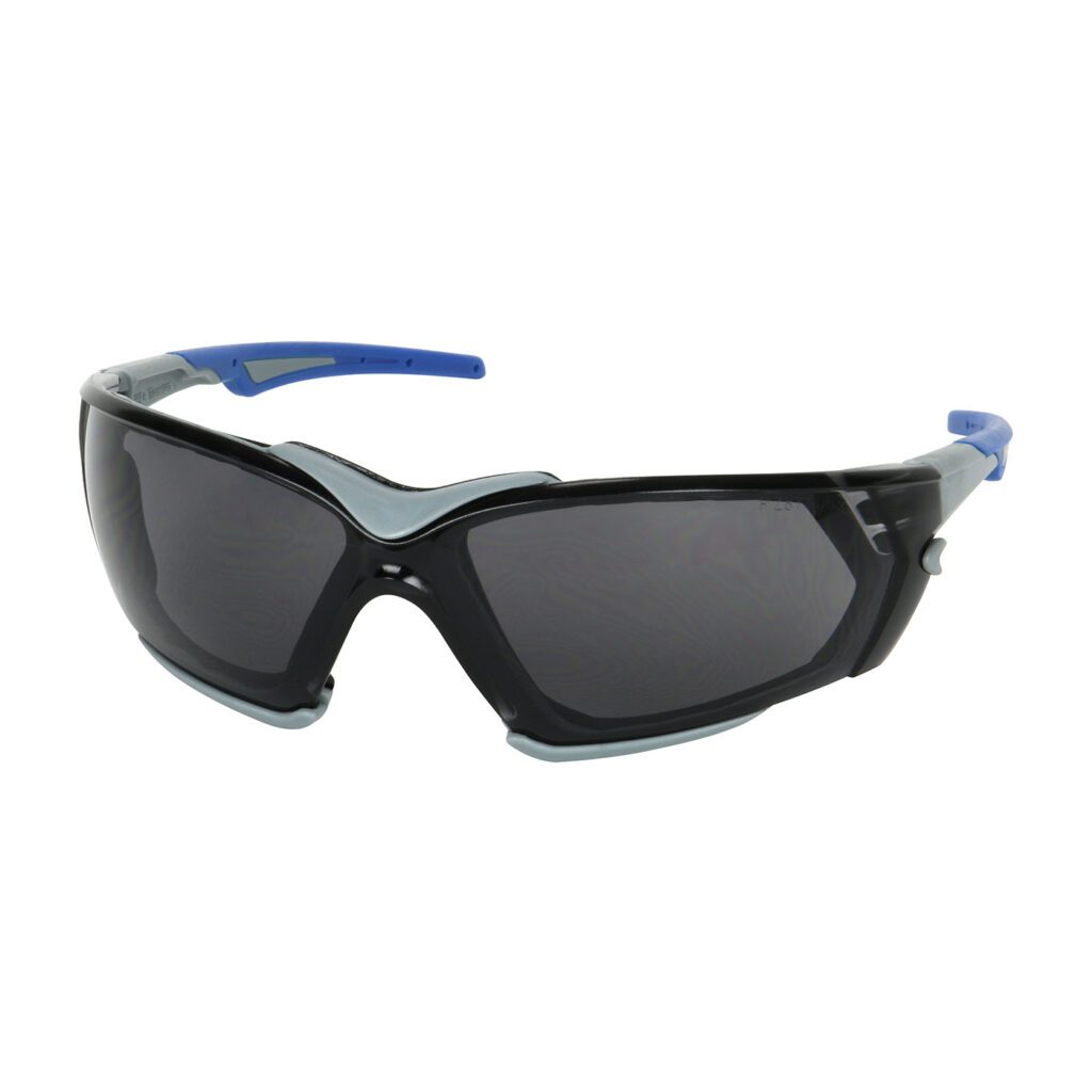 PIP Bouton® Optical Fortify™ Rimless Safety Glasses with Gray Frame, Gray Lens, Foam Padding and Anti-Scratch / Anti-Fog Coating