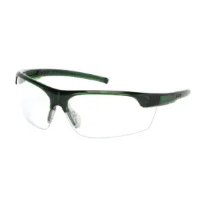PIP Bouton® Optical Xtricate-C™ Semi-Rimless Safety Glasses with Green Frame, Clear Lens and FogLess® 3Sixty™ Coating