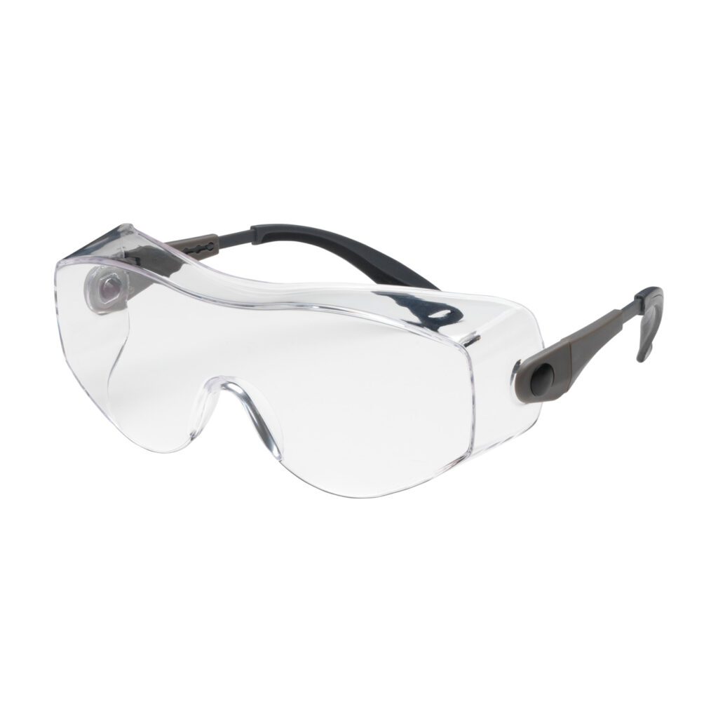 PIP Bouton® Optical OverSite™ OTG Rimless Safety Glasses with Black / Gray Temple and Clear Lens