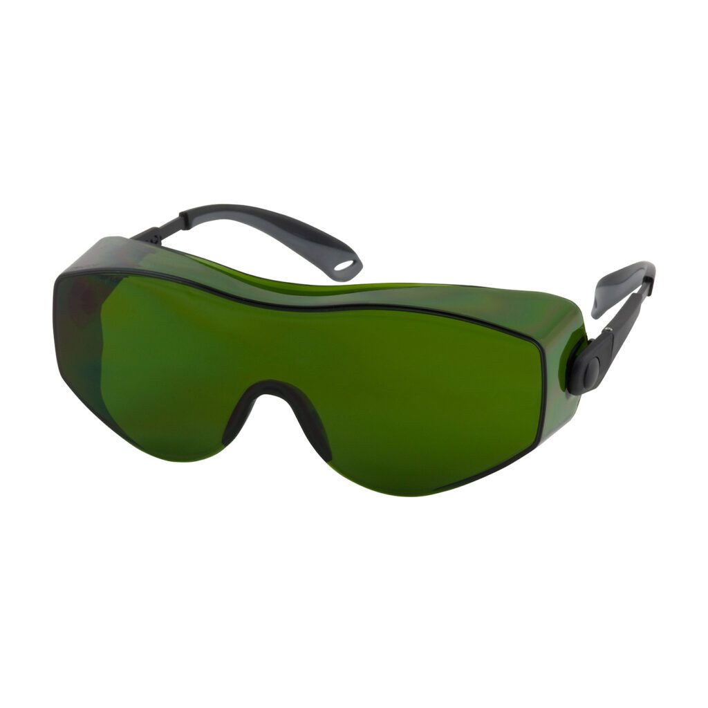 PIP Bouton® Optical OverSite™ OTG Rimless Safety Glasses with Black / Gray Temple, IR Filter Shade 3.0 Lens and Anti-Scratch Coating