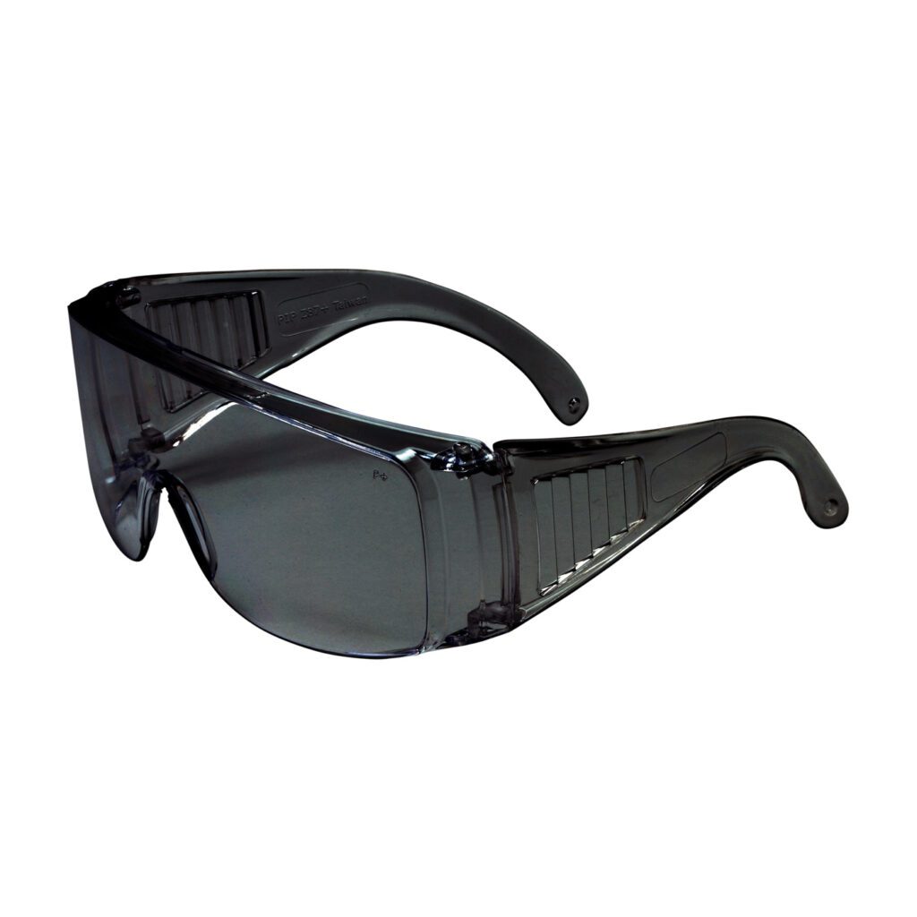 PIP Bouton® Optical The Scout™ OTG Rimless Safety Glasses with Gray Temple, Gray Lens and Anti-Scratch Coating