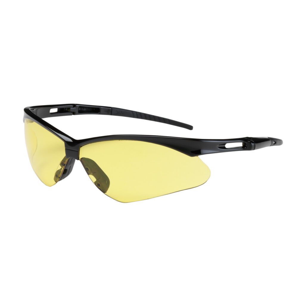 PIP Bouton® Optical Anser™ Semi-Rimless Safety Glasses with Black Frame, Amber Lens and Anti-Scratch Coating