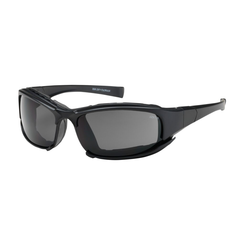 PIP Bouton® Optical Cefiro™ Full Frame Safety Glasses with Black Frame, Rubber Foam Padding, Gray Lens and Anti-Scratch / Anti-Fog Coating