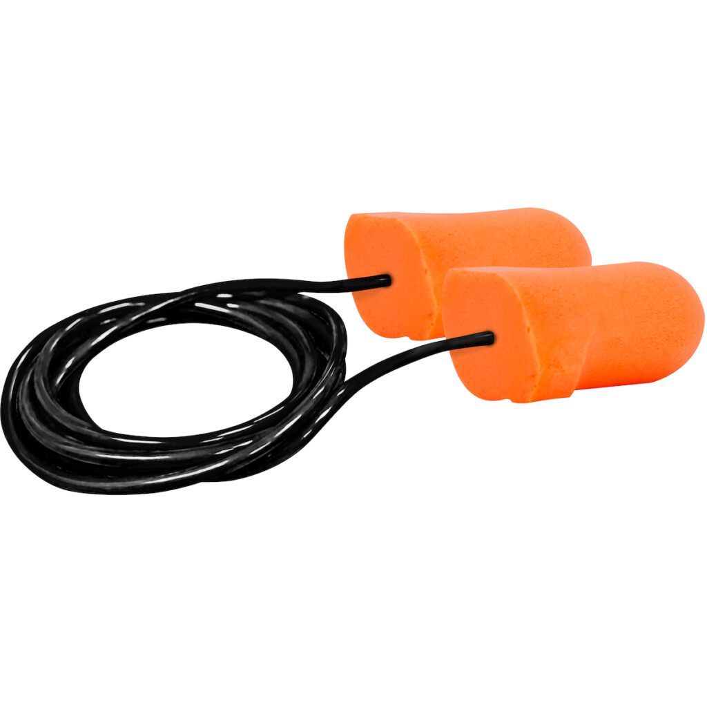PIP® Mega T-Fit™ T-Shape Disposable Soft Polyurethane Foam Corded Ear Plugs - NRR 32 / SNR 37
