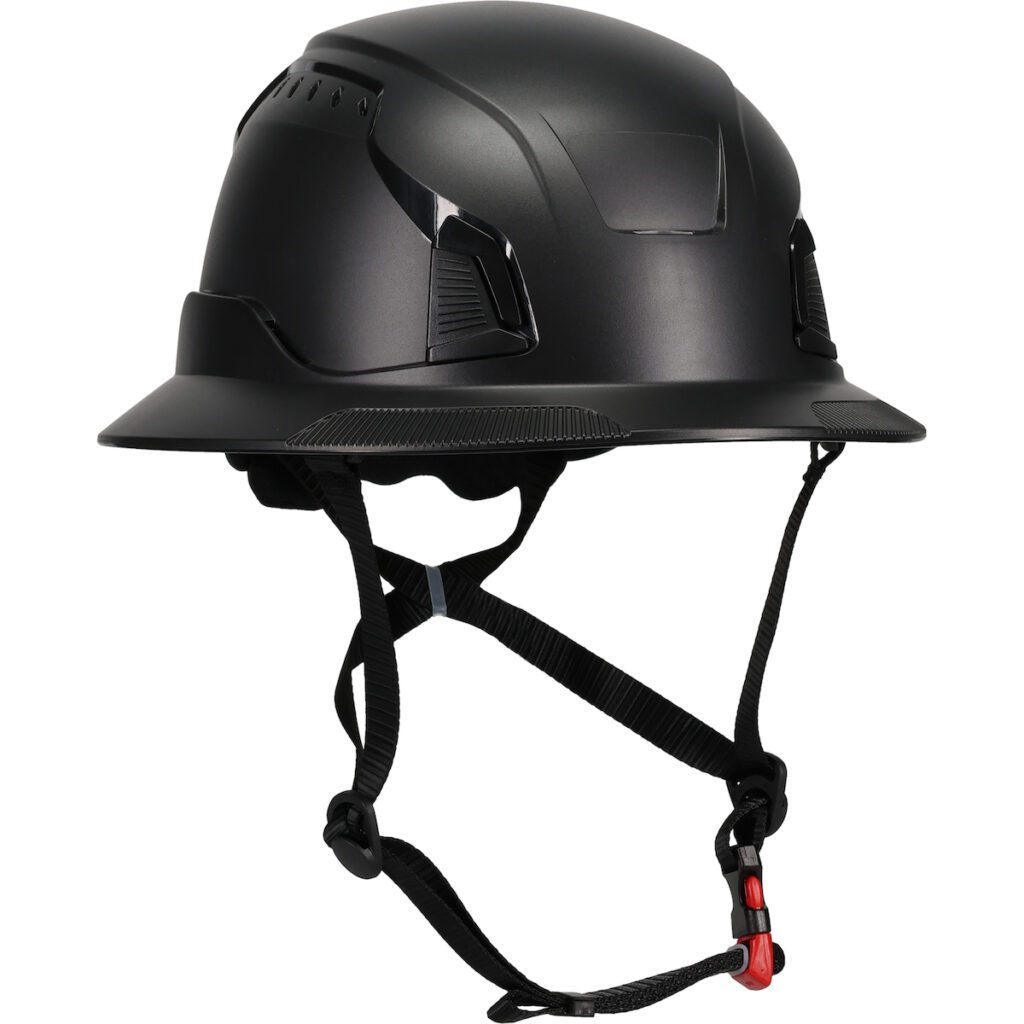 PIP® Traverse™ Full Brim, Non-Vented, Industrial Safety Helmets, ABS Shell with Quin Tag, EPS Foam Impact Liner, HDPE Suspension, Wheel Ratchet Adjustment and 4-Point Chin Strap