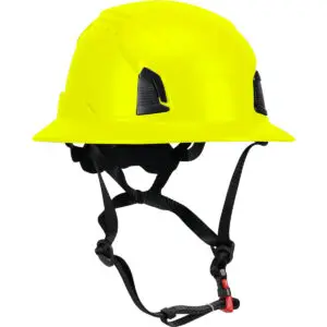 PIP® Traverse™ Full Brim, Non-Vented, Industrial Climbing Helmet with Mips® Brain Protection System for Industrial Safety Helmets, ABS Shell with Quin Tag, EPS Foam Impact Liner, HDPE Suspension, Wheel Ratchet Adjustment and 4-Point Chin Strap