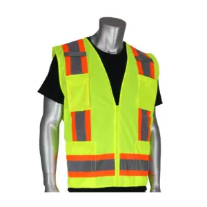 PIP® ANSI Type R Class 2 Two-Tone Eleven Pocket Mesh Surveyors Vest