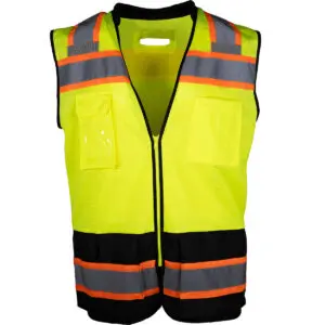 PIP® ANSI Type R Class 2 Black Bottom Mesh Vest with "D" Ring Access