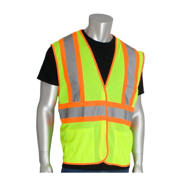 PIP® ANSI Type R Class 2 Two-Tone Three Pocket Mesh Vest - Columbus Supply