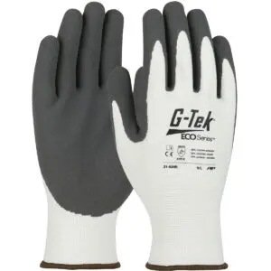 PIP G-Tek® ECO Series™ Seamless Knit Recycled Yarn / Spandex Blended Glove with Nitrile Coated MicroSurface Grip on Palm & Fingers
