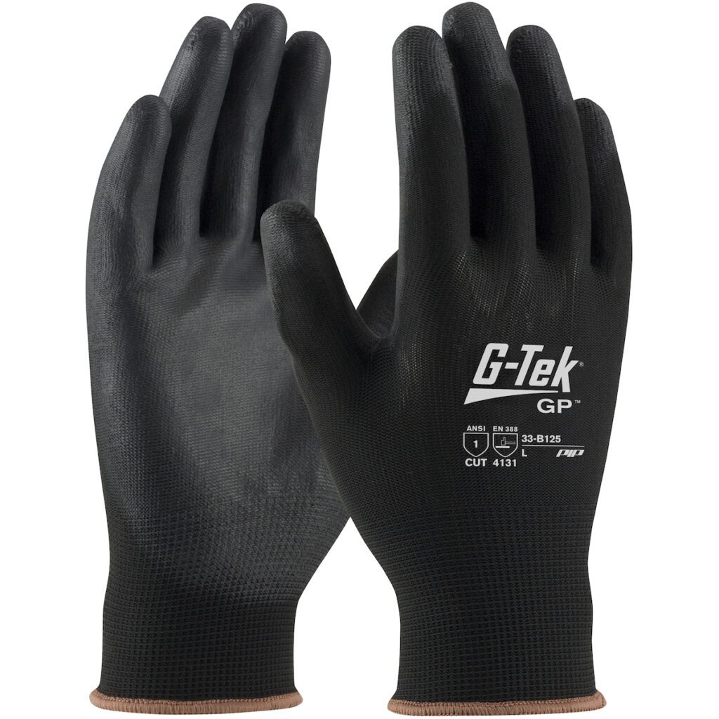 PIP G-Tek® Seamless Knit Nylon Blend Glove with Polyurethane Coated Flat Grip on Palm & Fingers - Touchscreen